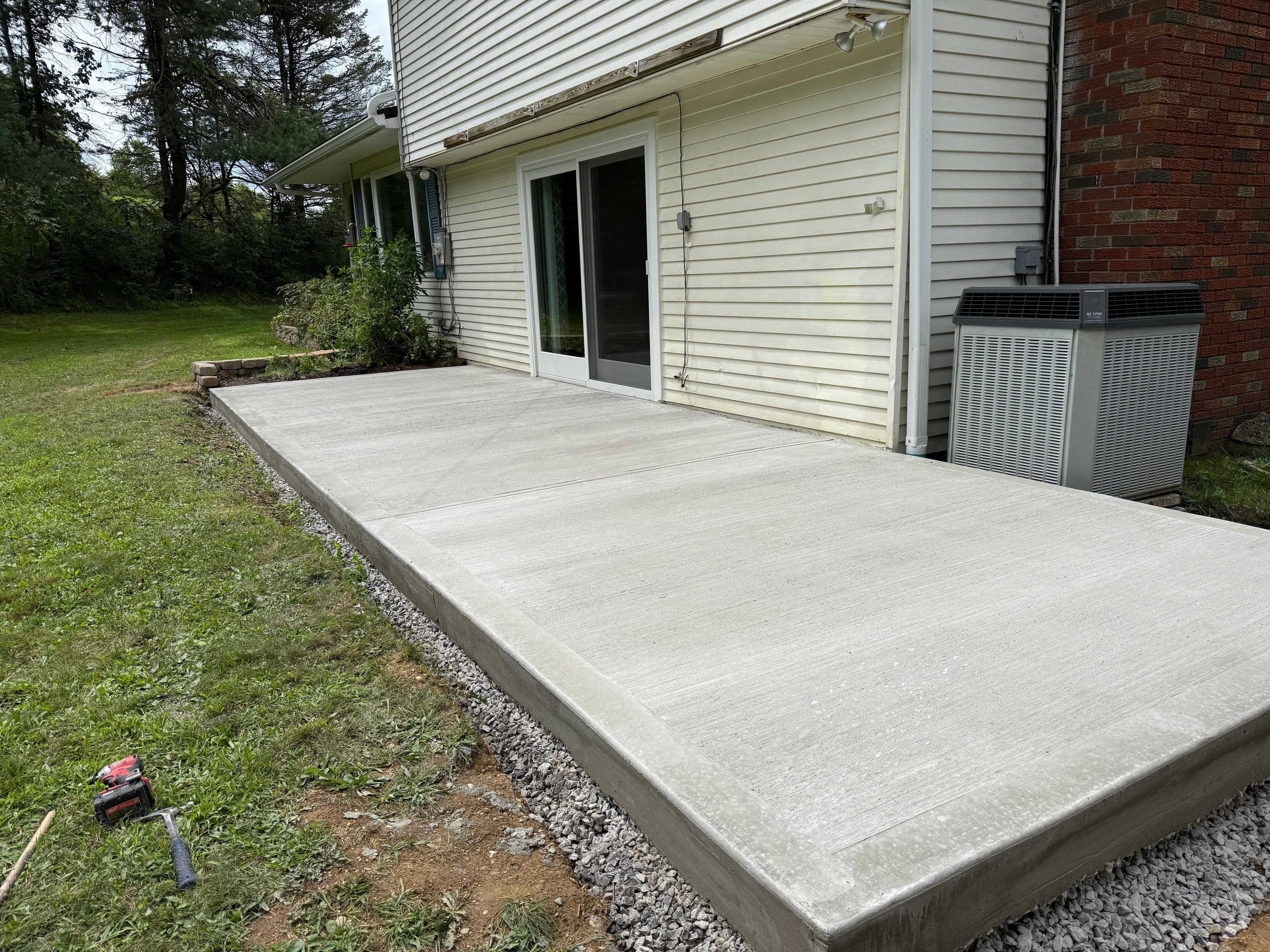 Concrete patio installation